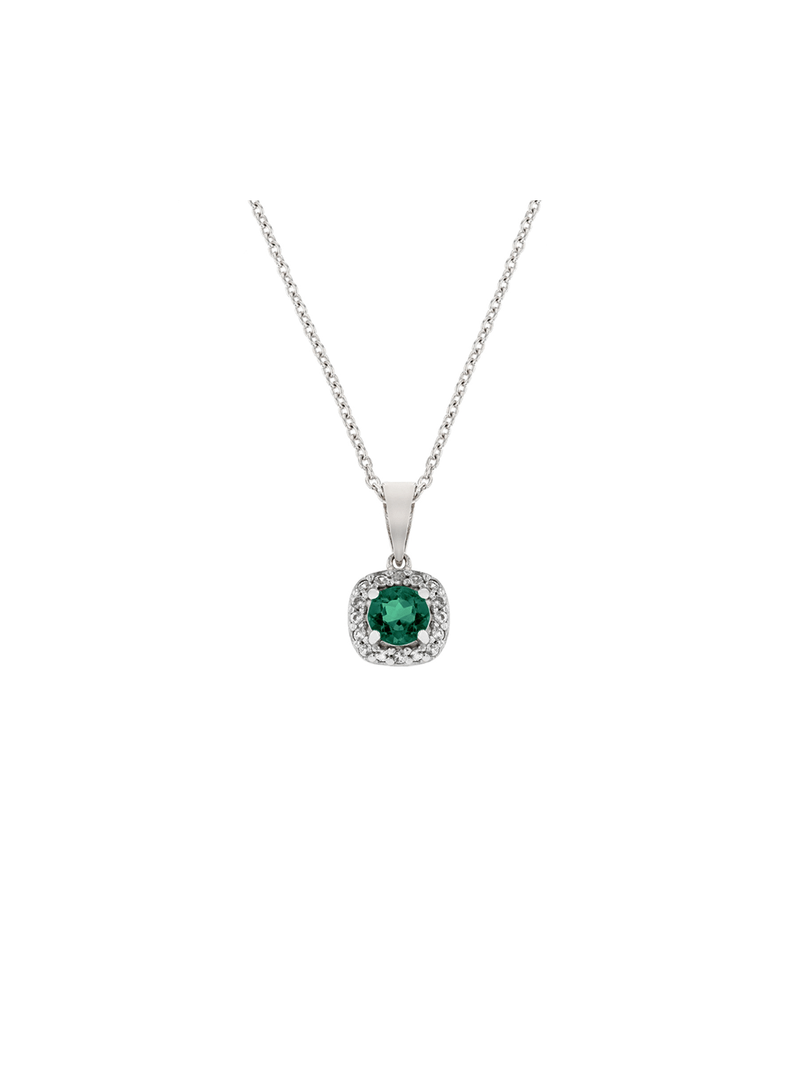 Sterling Silver Cubic Zirconia Women's May Birthstone Pendant Necklace