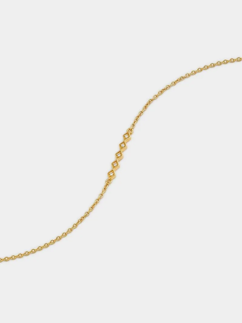 Gold Plated Sterling Silver Cubic Zirconia Geometric Bracelet