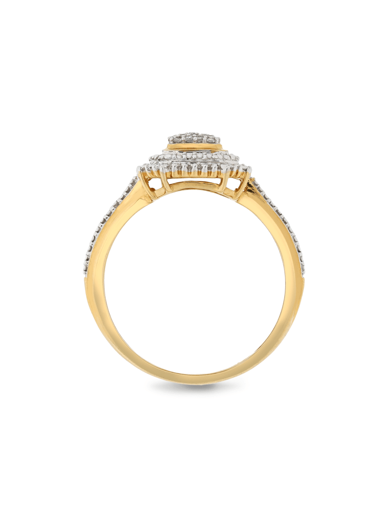 9ct Yellow Gold 0.10ct Diamond Shield Ring