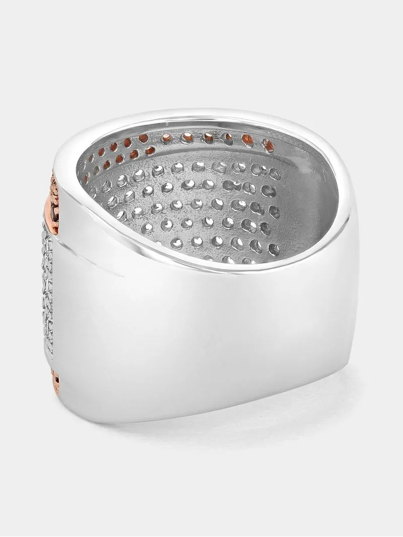 Cheté Rose Plated Sterling Silver Champagne Cubic Zirconia Pavé Ring