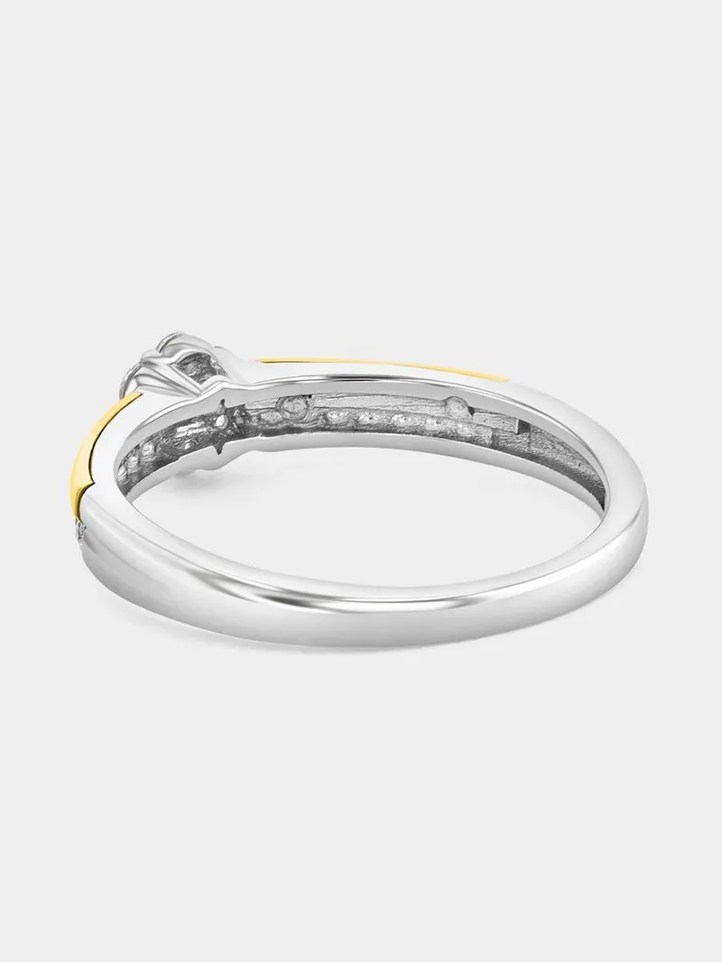 Yellow Gold & Sterling Silver Lab Grown Diamond Blossom Cluster Ring