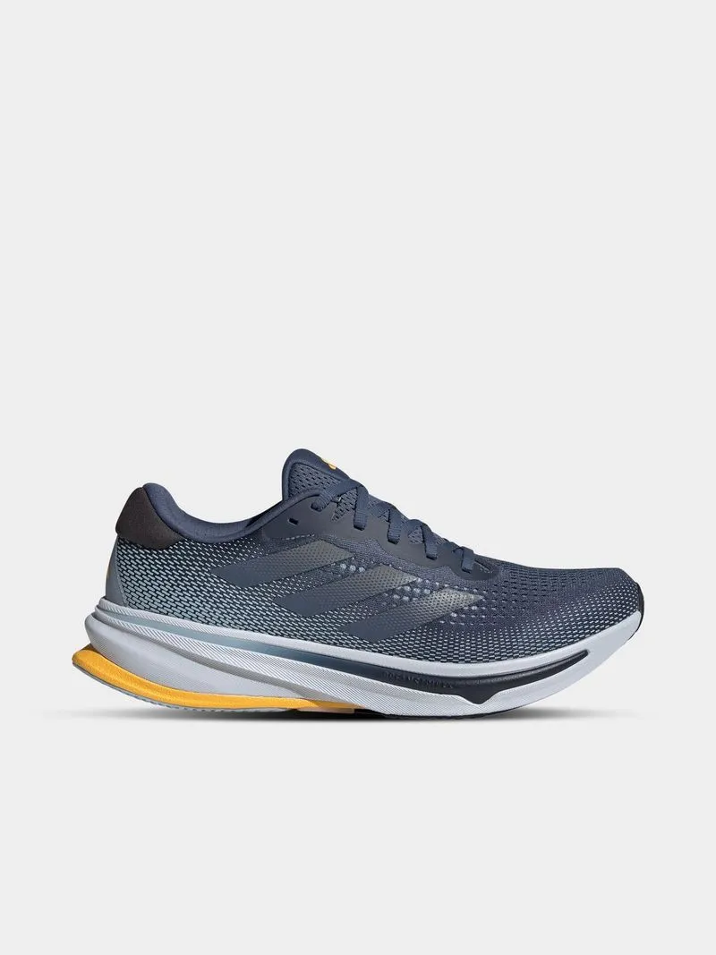 Mens adidas Supernova Rise Iron Metallic/Yellow Running Shoes
