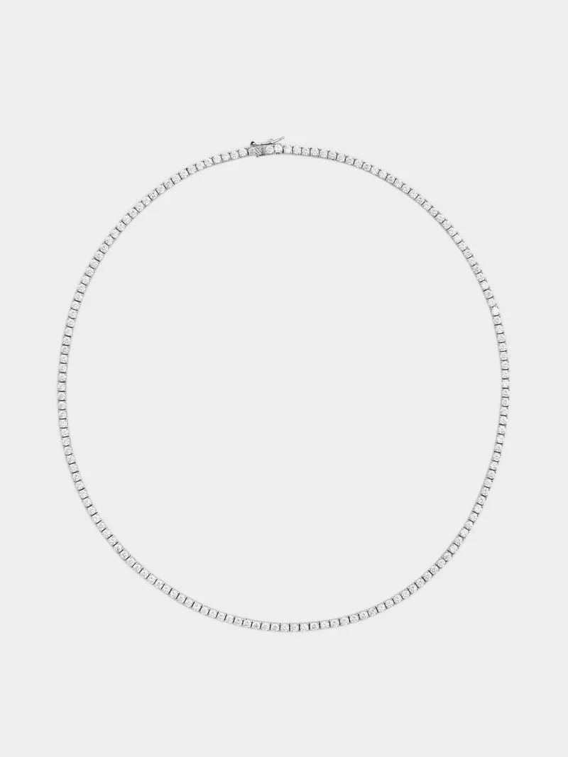 Sterling Silver Cubic Zirconia Tennis Necklace