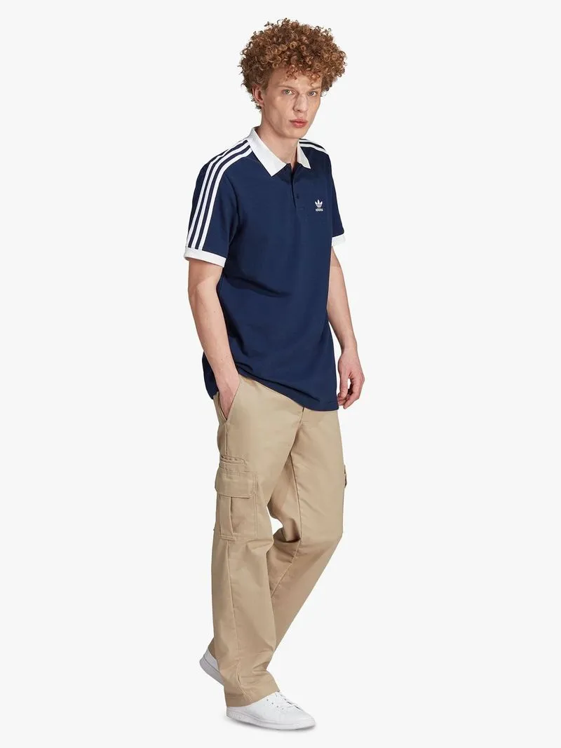 adidas Originals Men's Adicolor Classics 3-Stripe Blue Polo Shirt
