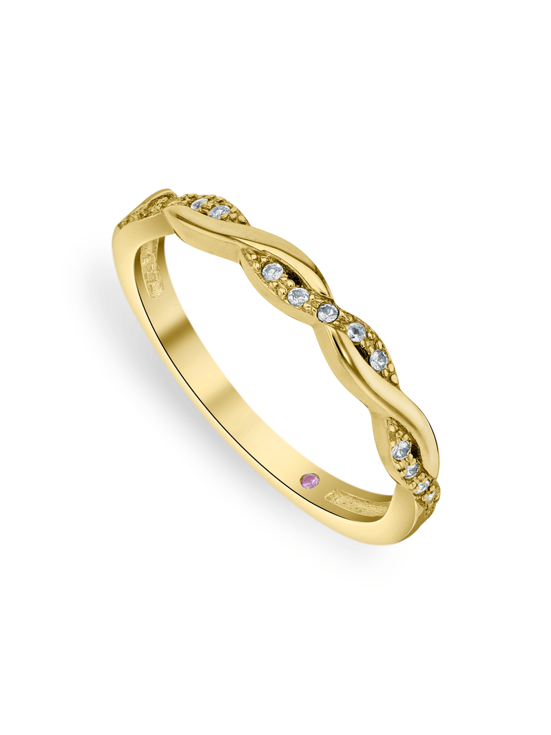 Yellow Gold Moissanite Twisted Women’s Ring