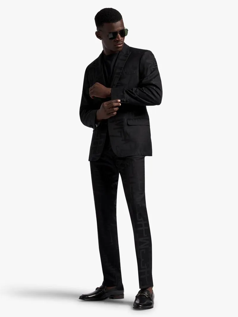 Men's Markham Slim Monogram Jacquard Black Jacket