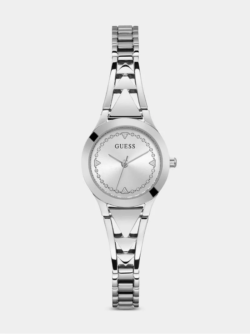 Guess Women's Tessa Silver Plated G-Link Bracelet Watch
