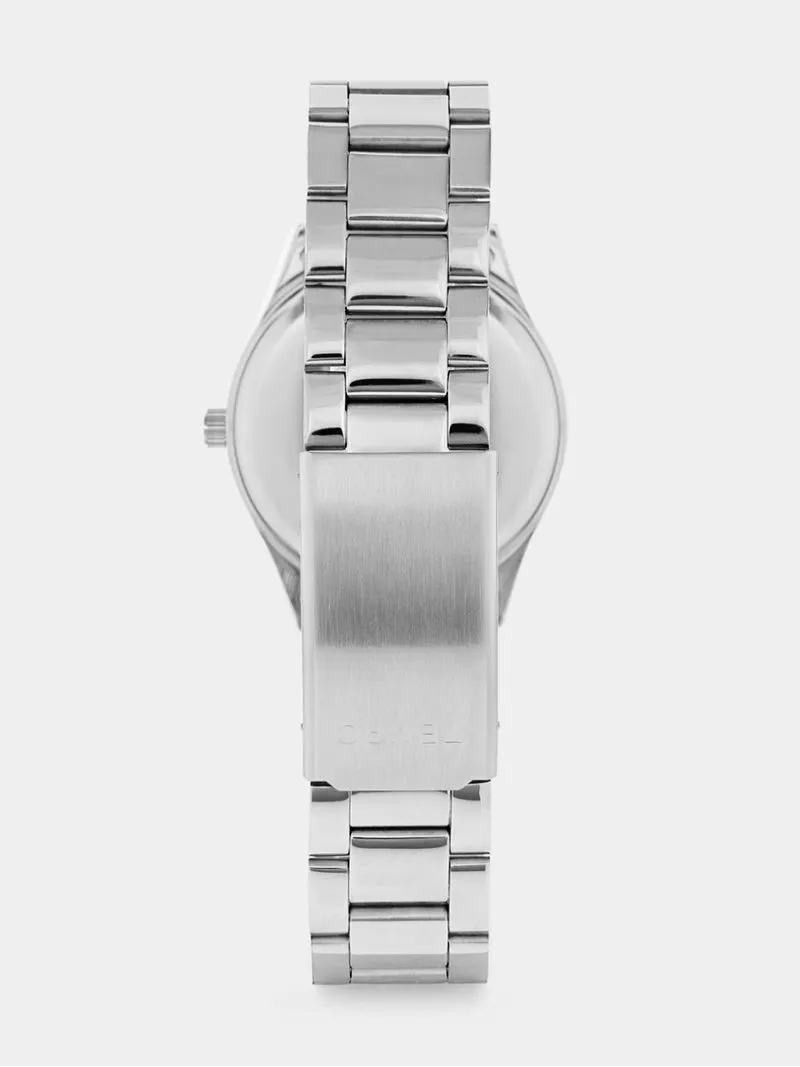 Tempo Men’s Silver Plated Blue Multi Dial Bracelet Watch