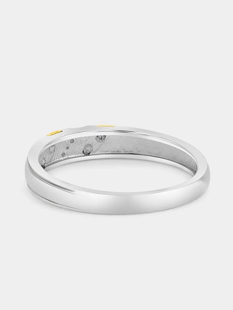 Yellow Gold & Sterling Silver Earth Grown Wedding Band