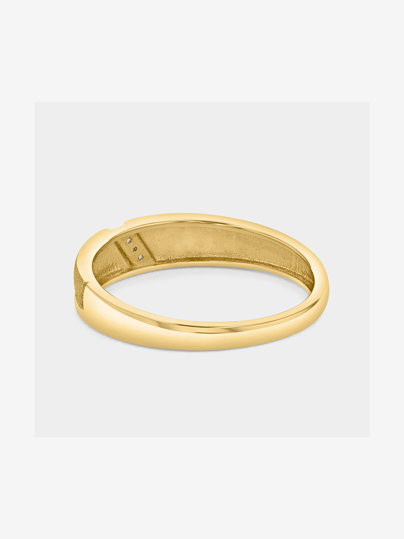 Yellow Gold Earth Grown Diamond Diagonal Channel Ring