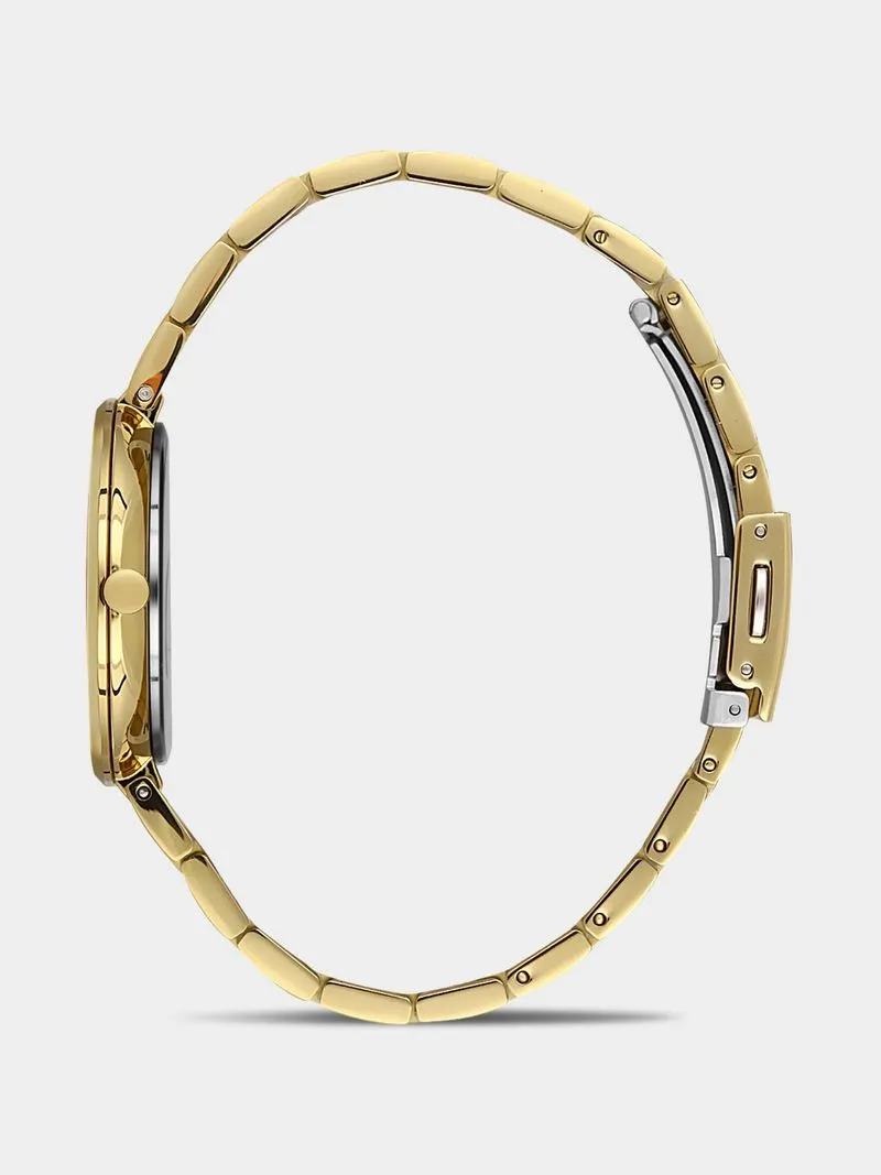 Daniel Klein Gold Plated Silver Tone Dial Bracelet Watch