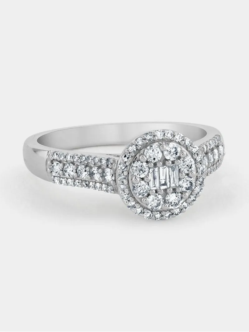 White Gold 0.50ct Diamond Women’s Round Cluster Ring