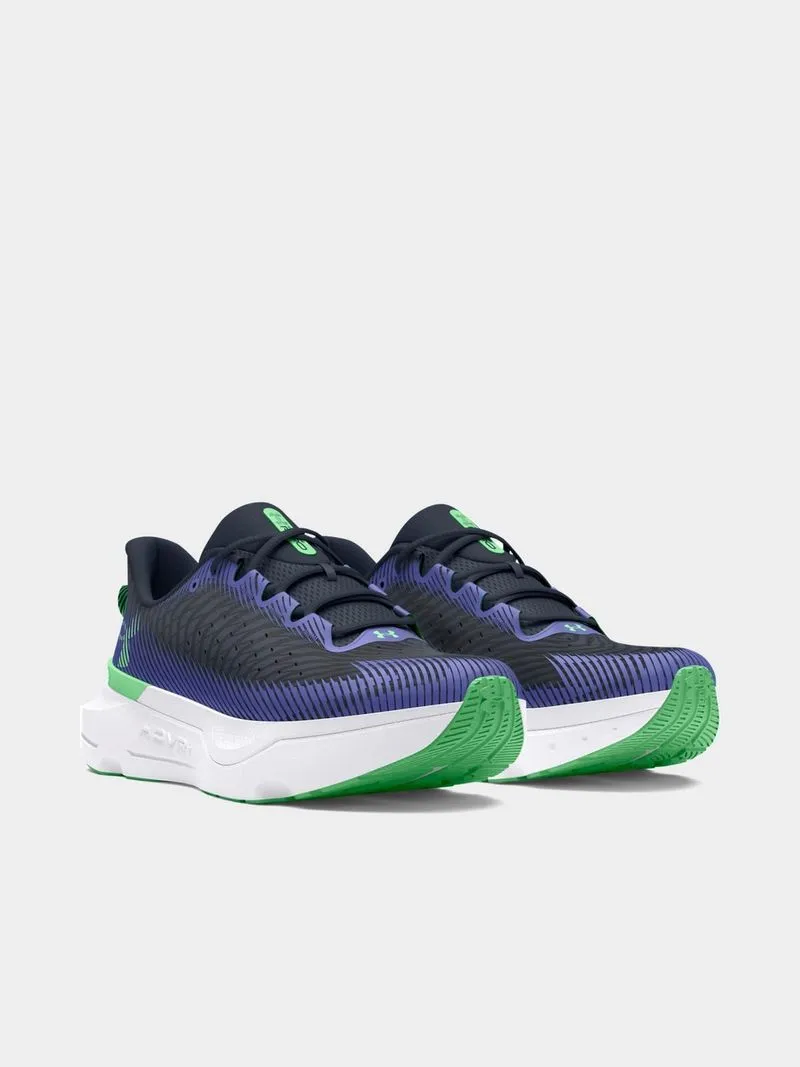 Mens Under Armour Hovr Infinite Pro Grey/Starlight/Matrix Green Running Shoes