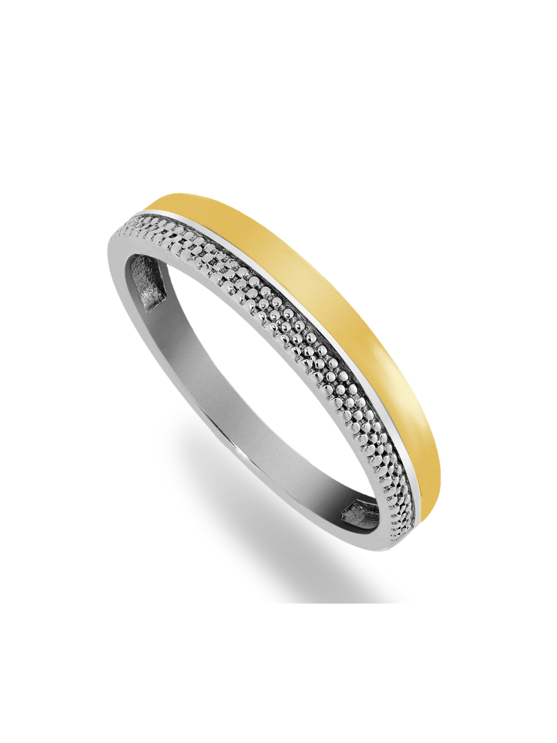 9ct Yellow Gold & Sterling Silver Twinset Ring
