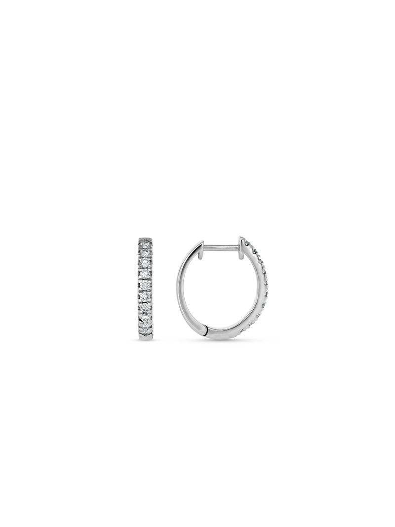 9ct White Gold & 0.25ct Diamond Huggie Earrings