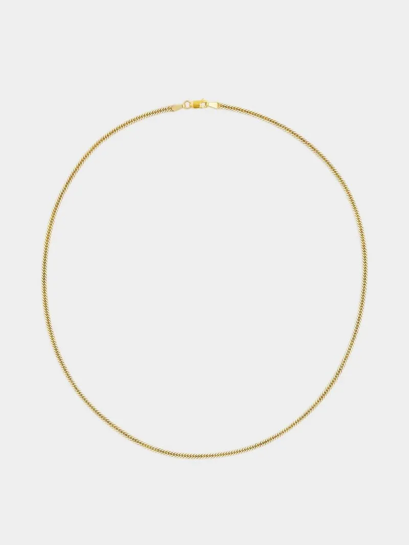 Yellow Gold & Sterling Silver Double Curb Chain