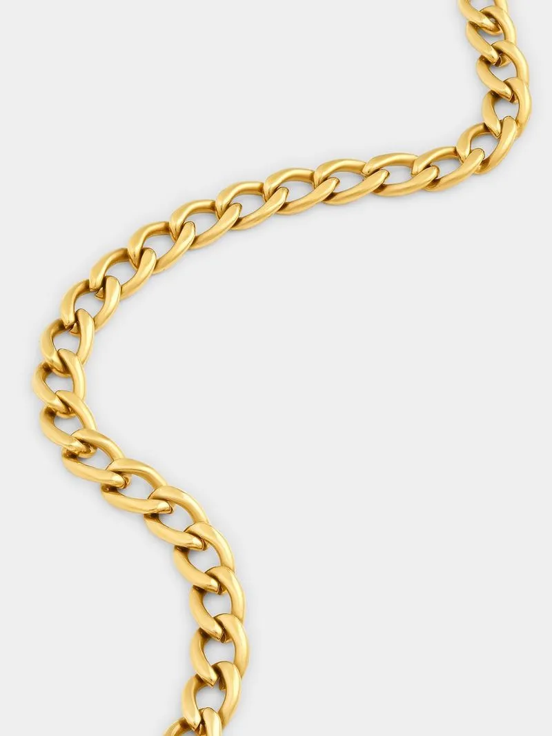 Tempo Jewellery Gold Plated Stainless Steel Curb T-Bar Bracelet