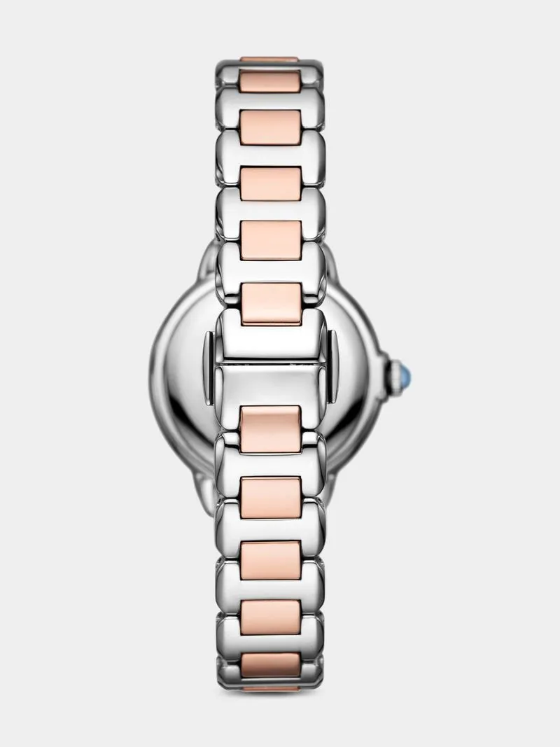 Emporio Armani Blue Dial Two Tone Stainless Steel Bracelet Watch