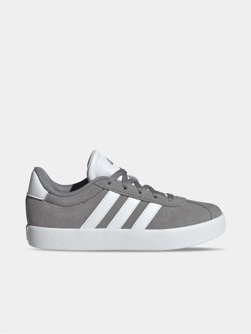 Junior Grade-School adidas Court 3.0 Suede Grey/White Sneakers