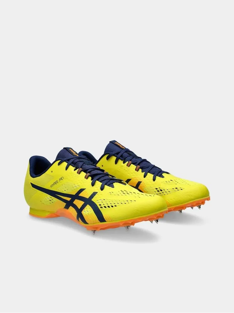 Mens Asics Hyper MD 8 Yellow/Blue Running Spikes