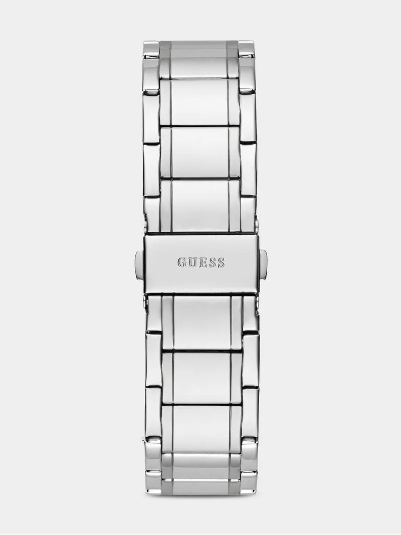 Guess Dex Silver Plated Blue Dial Bracelet Watch