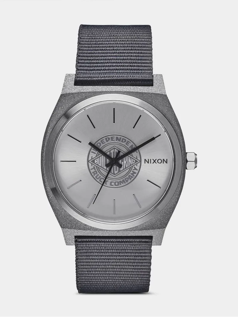 Nixon Men's Independent Time Teller All Silver Fabric Strap Watch