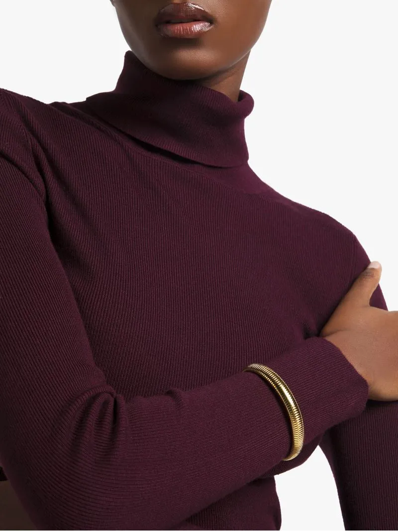 Stainless Steel 18ct Gold Plated Waterproof Strechy Bracelet