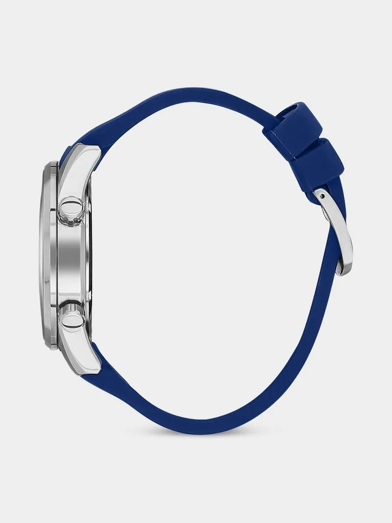 Daniel Klein Silver Plated Blue Dial Blue Silicone Watch