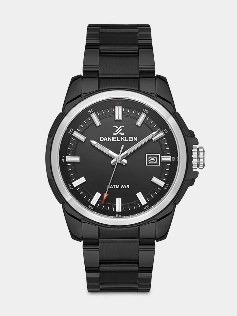 Daniel Klein Black & Silver Plated Bracelet Watch