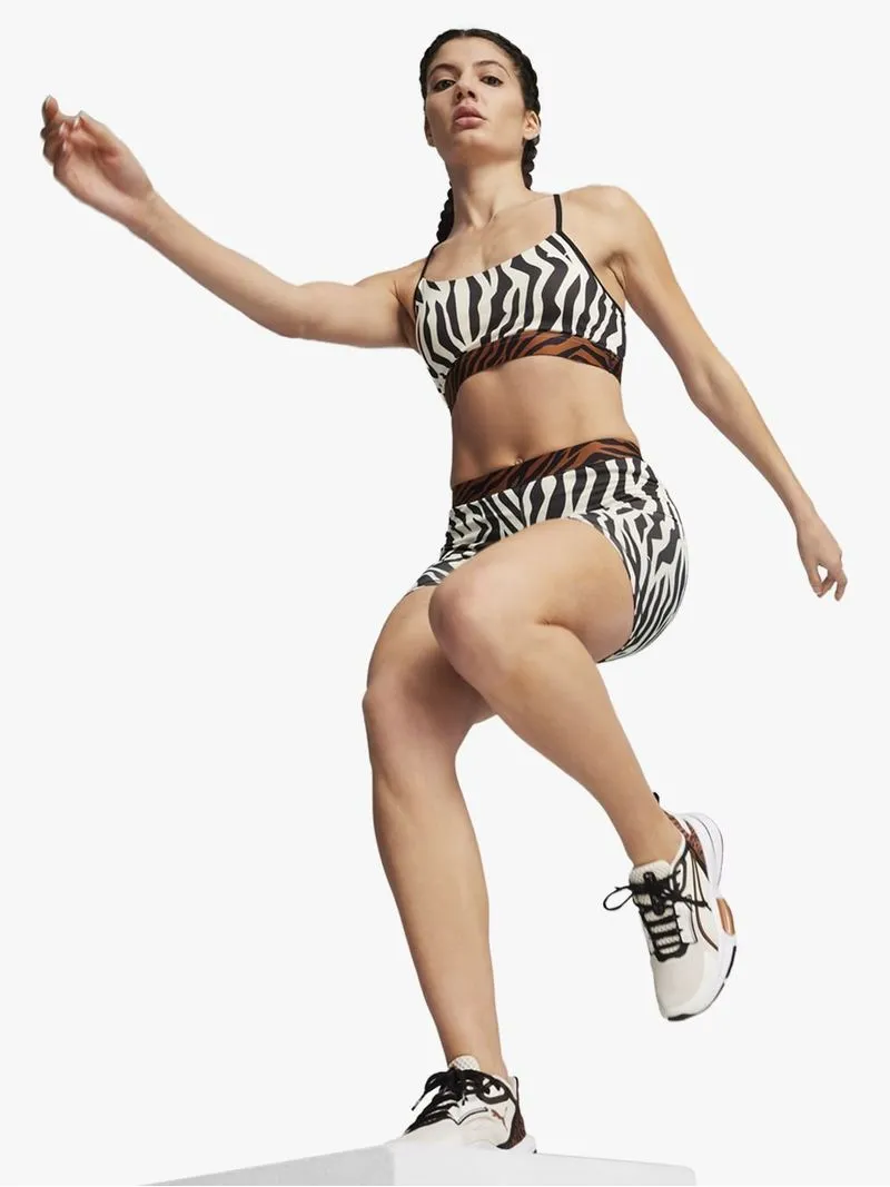 Womens Puma Move Animal Remix Black/White Low Impact Bra