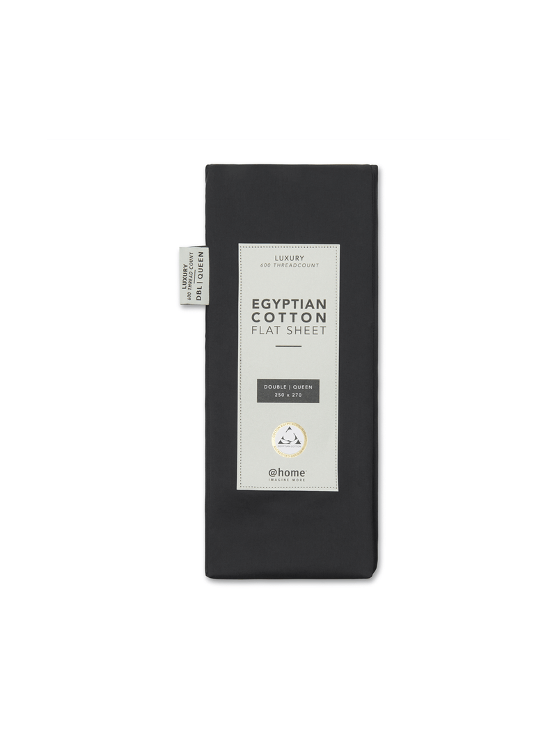 Gold Seal Certified Egyptian Cotton 600 Thread Count Flat Sheet Anthracite