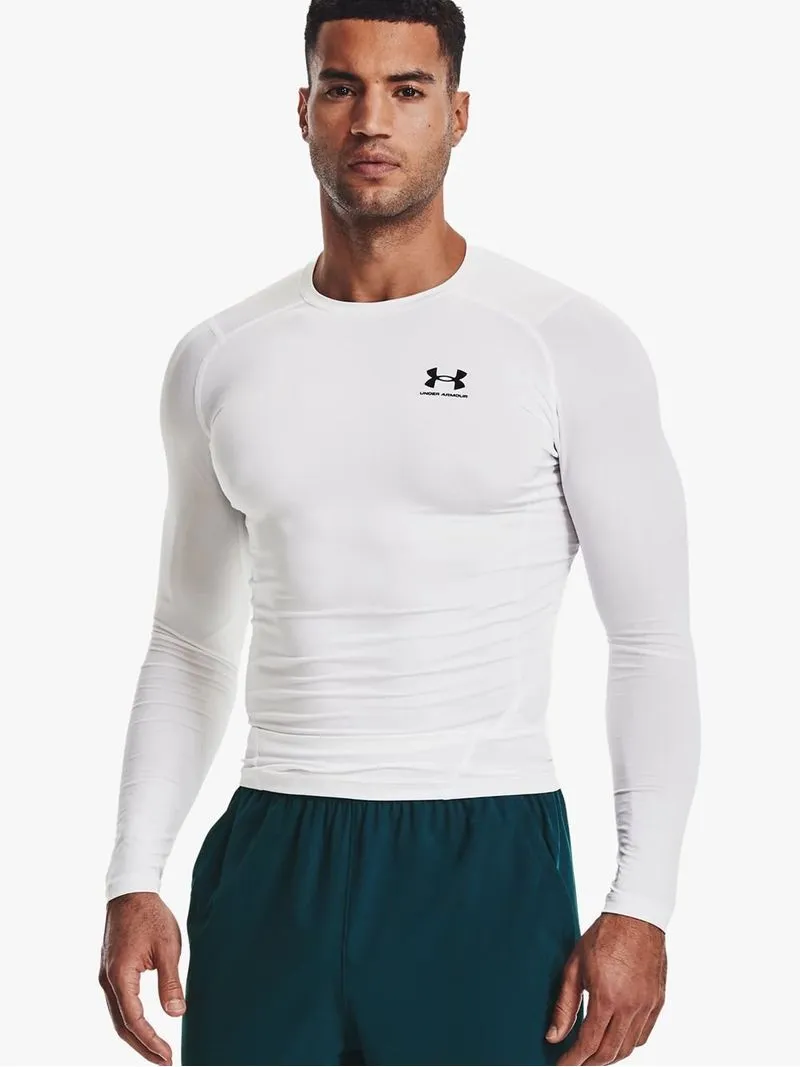 Men's Under Armour HeatGear COMPRESSION Long Sleeve White Top