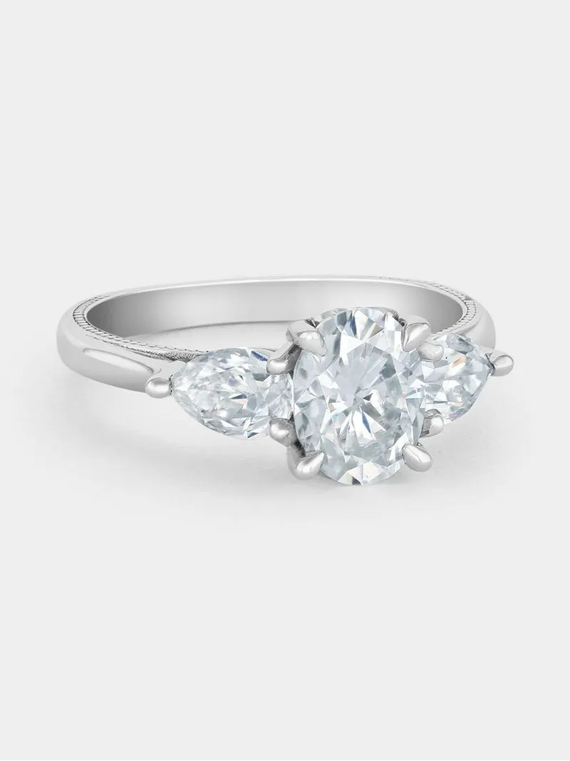 Gert Johan Coetzee White Gold Moissanite Love Generation Trilogy Ring