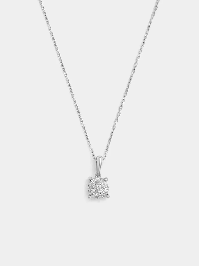White Gold 0.25ct Diamond Women’s Illusion Solitaire Pendant