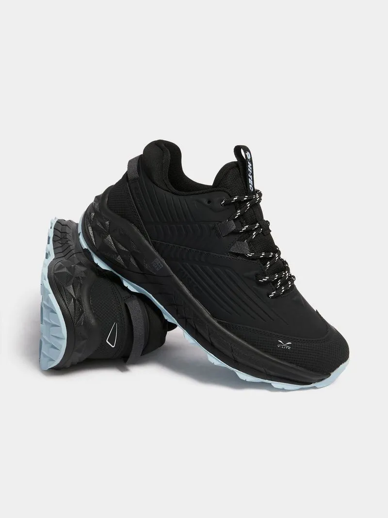 Womens Hi-Tec Fuse Trek Black/Blue Fog Trail Running Shoes