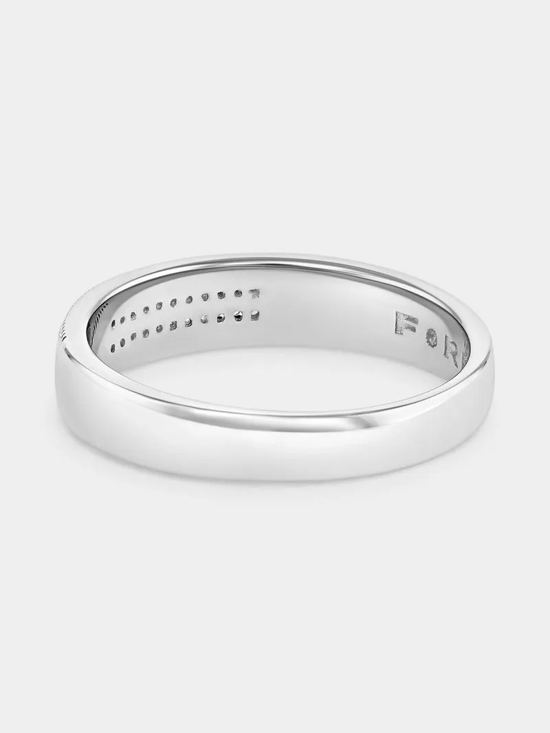 White Gold Double Channel Forever Wedding Band