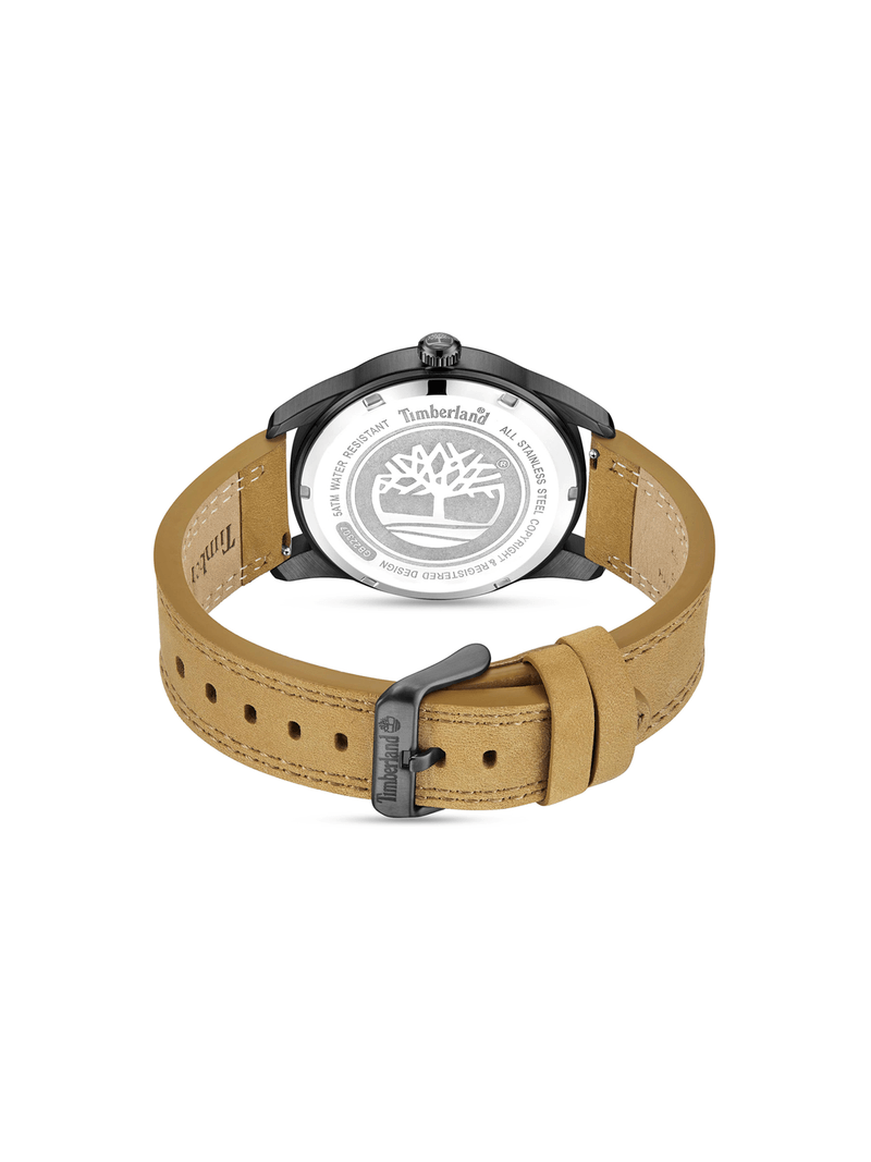 Timberland Men's Northbridge Black Plated & Tan Leather Watch