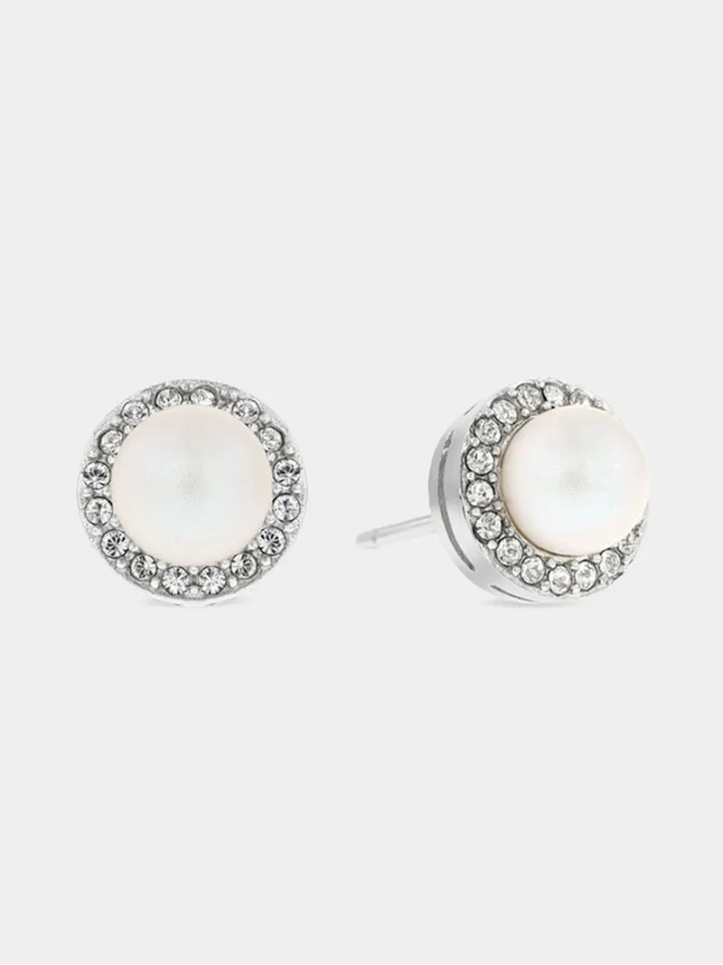 Sterling Silver Crystal Women's June Birthstone Stud Earrings