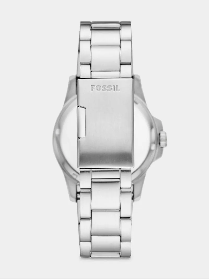 Fossil Blue Stainless Steel Black Dial Bracelet Watch