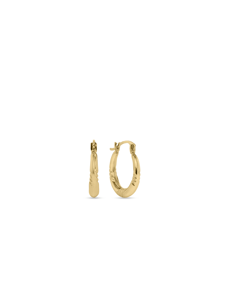 Sterling Silver & Yellow Gold Small Fancy Creole Earrings