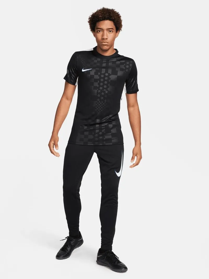 Mens Nike Dri-Fit Academy Graphic Short Sleeve Black Football Top