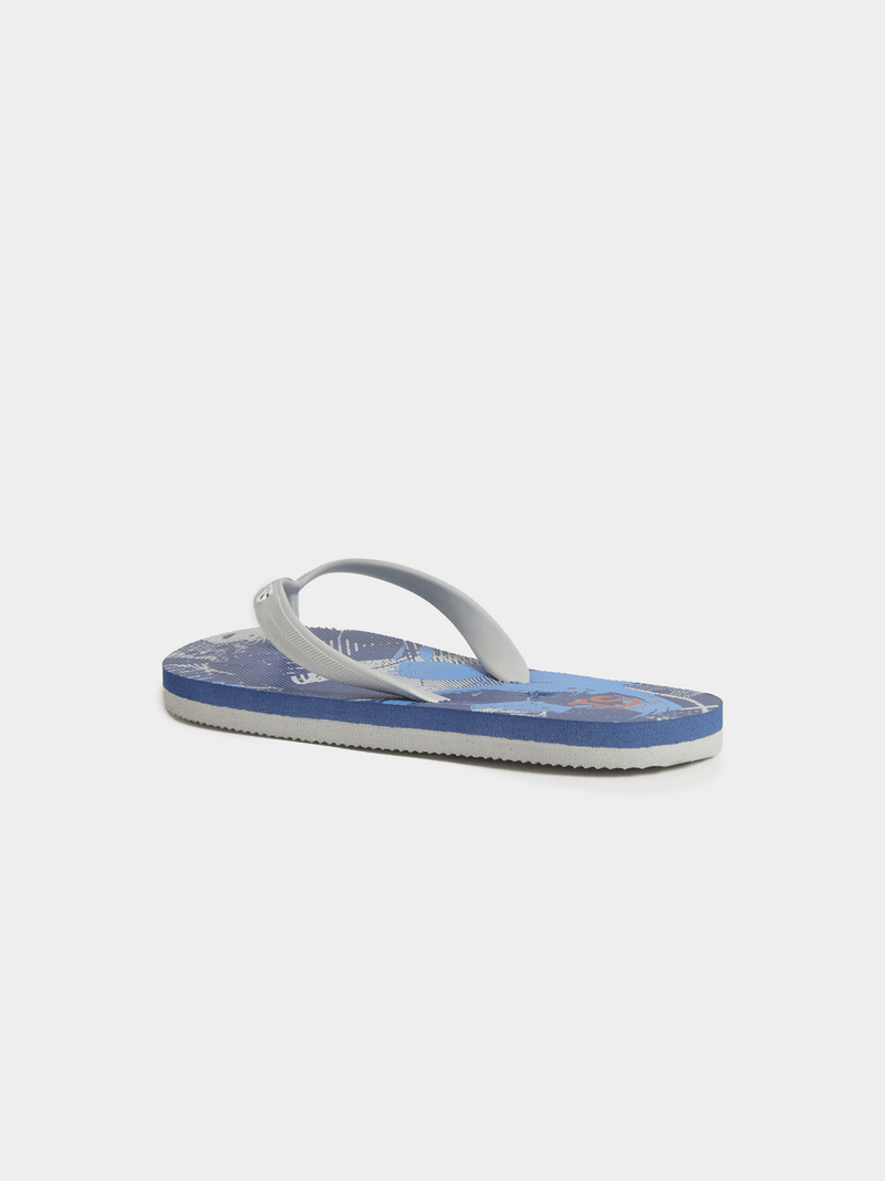 Junior Grade School 2-pack Soccer Stripes Grey/Blue Thongs
