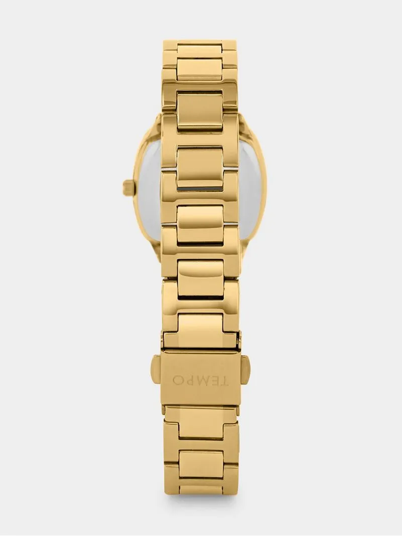 Tempo Women’s Gold Plated Champagne Dial Bracelet Watch