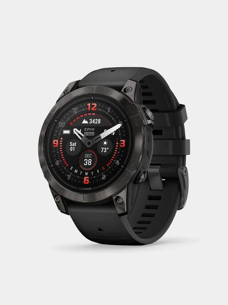 Garmin Epix Pro Gen 2 Sapphire Edition Carbon Grey DLC Titanium with black band 47mm