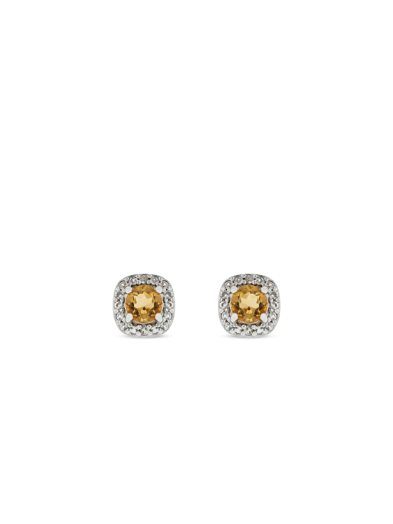 Sterling Silver Cubic Zirconia Women's November Birthstone Stud Earrings