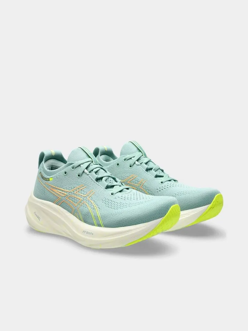 Womens Asics Gel-Nimbus 26 Light Celadon/Yellow Running Shoes
