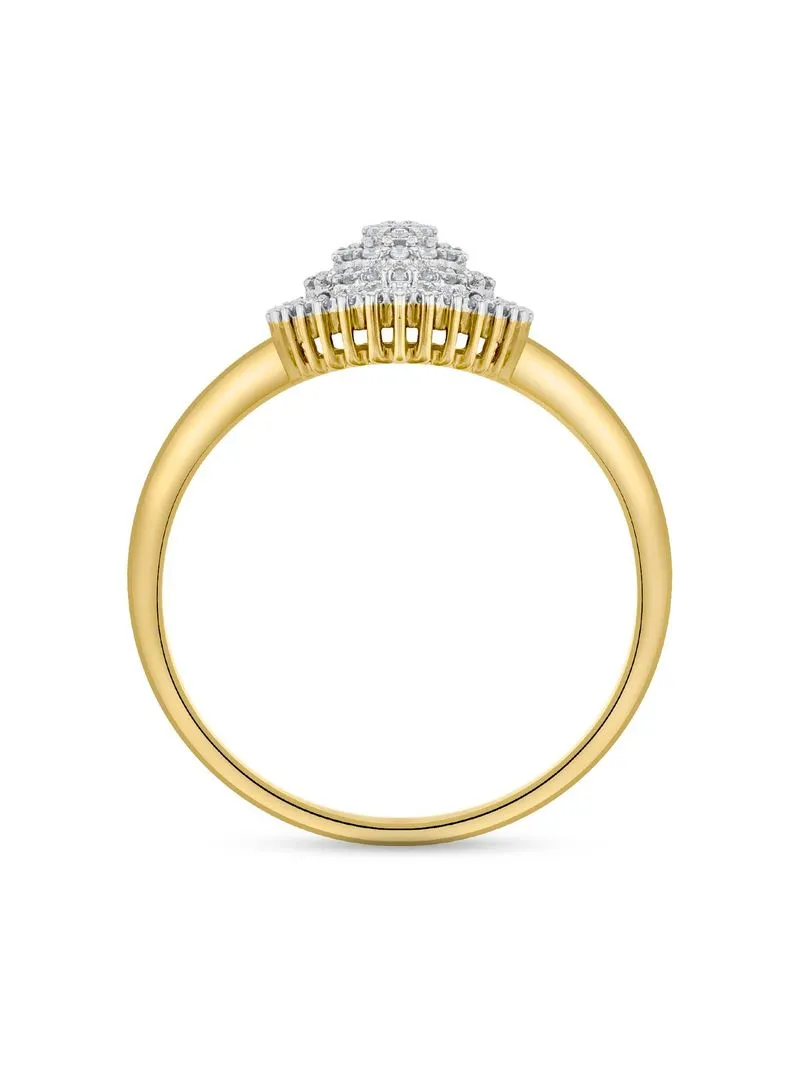 Yellow Gold 0.26ct Diamond Sweet Cluster Oval Ring