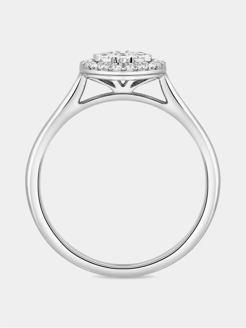 White Gold 0.20ct Diamond Halo Twinset Ring