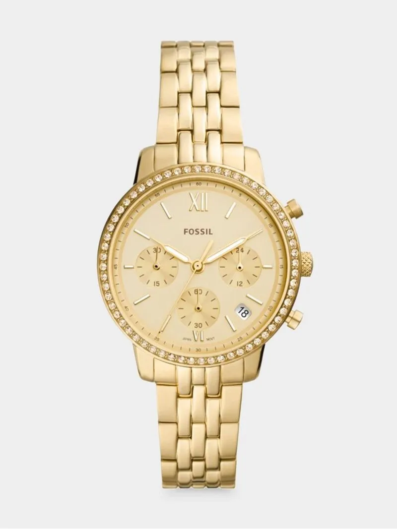 Fossil Women's Neutra Gold Plated Chronograph Bracelet Watch