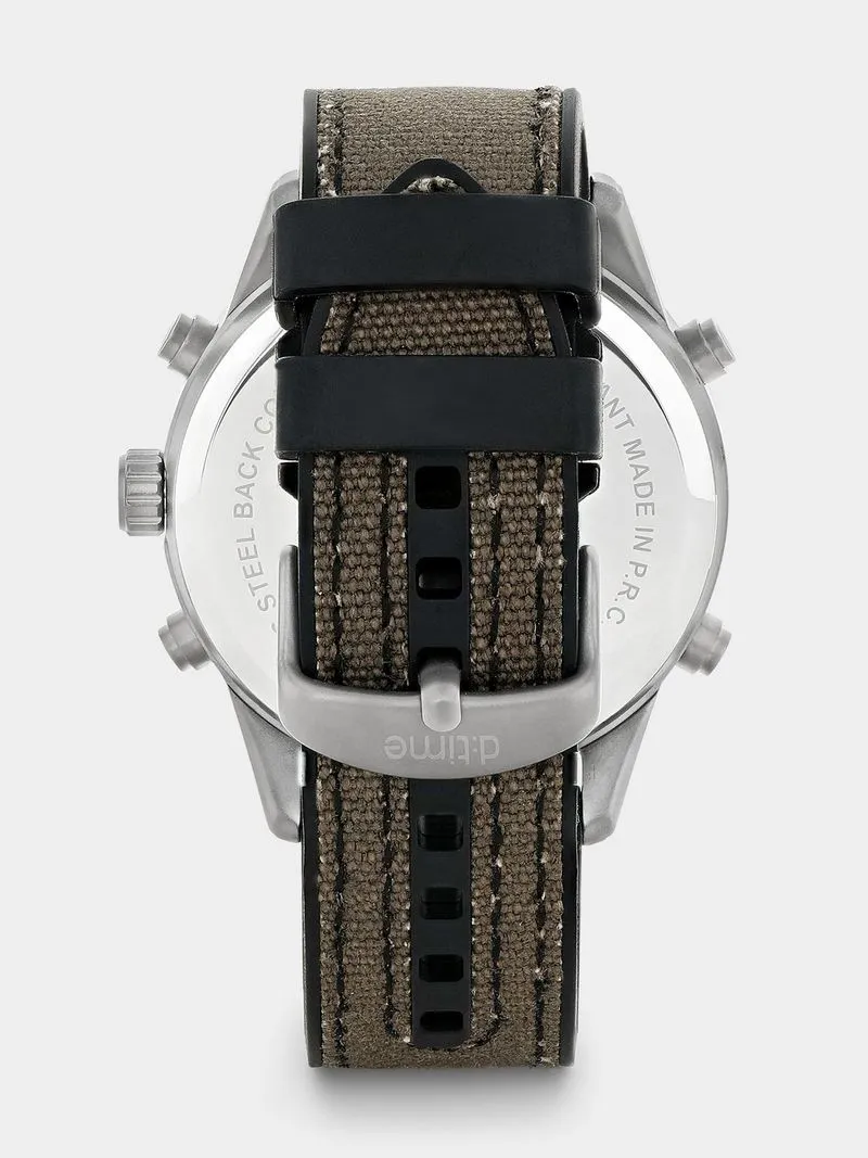 Daniel Klein Gunmetal Plated Grey Dial Green Nylon Watch